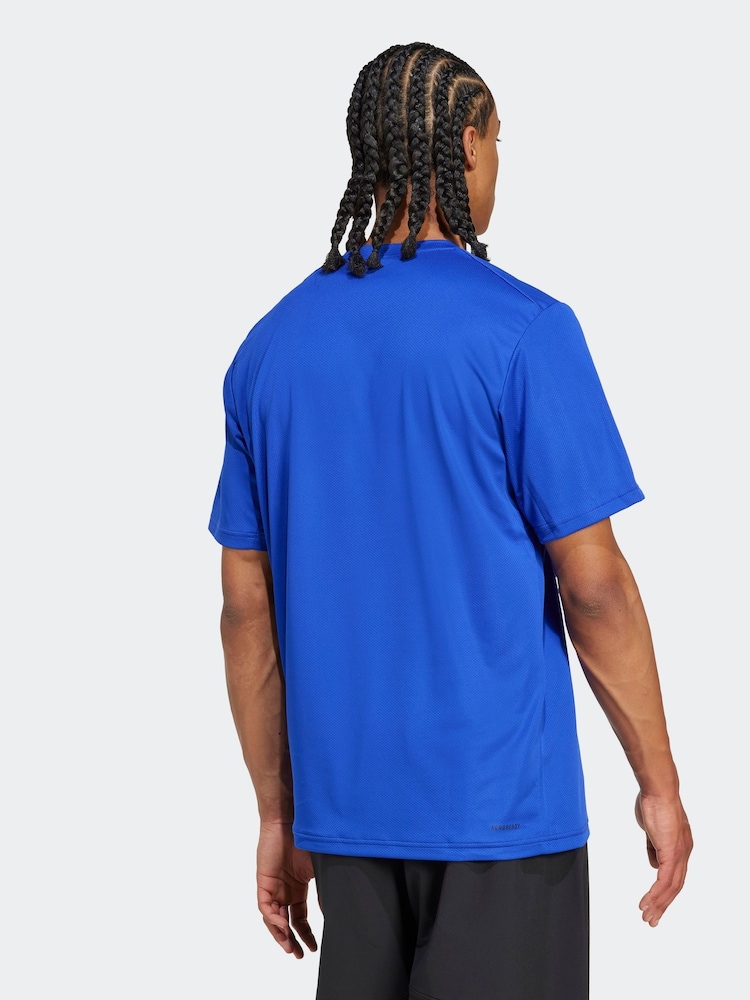 adidas Blue Train Essentials Training T-Shirt - Image 2 of 6