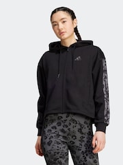 adidas Natural Nude Animal Print 3-Stripes High Rise Cotton Leggings - Image 1 of 6