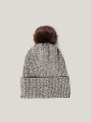 Jigsaw Grey Donegal Lambswool Pom Hat - Image 1 of 5