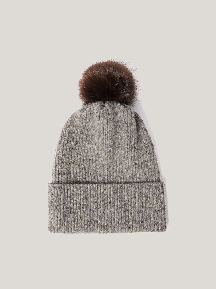 Jigsaw Grey Donegal Lambswool Pom Hat - Image 1 of 5