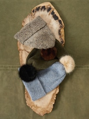 Jigsaw Grey Donegal Lambswool Pom Hat - Image 5 of 5