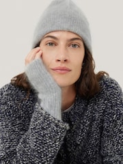 Jigsaw Grey Halo Cashmere Winter Mittens - Image 4 of 5