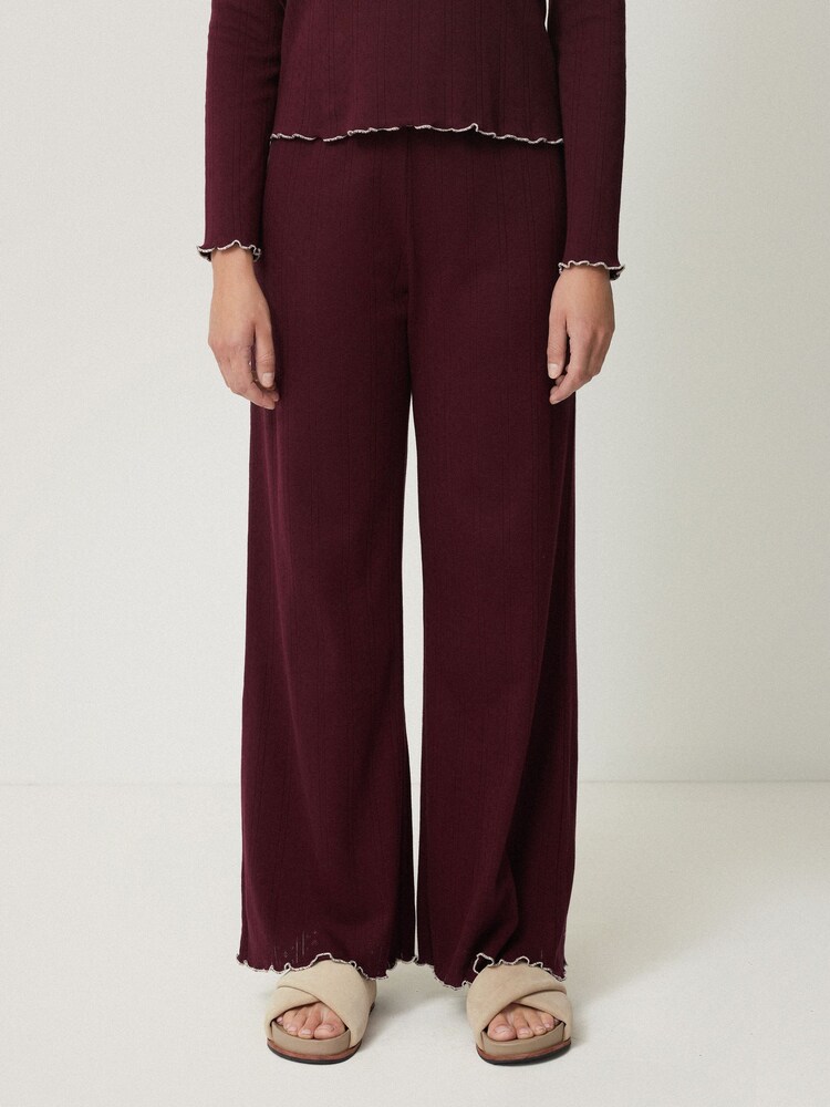 Jigsaw Red Pointelle Trousers - Image 1 of 5