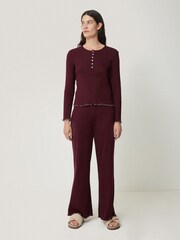 Jigsaw Red Pointelle Trousers - Image 3 of 5