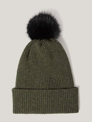 Jigsaw Green Lambswool Pom Hat - Image 4 of 4
