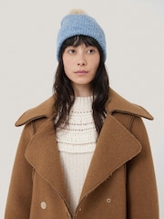 Jigsaw Blue Donegal Lambswool Pom Hat - Image 4 of 5