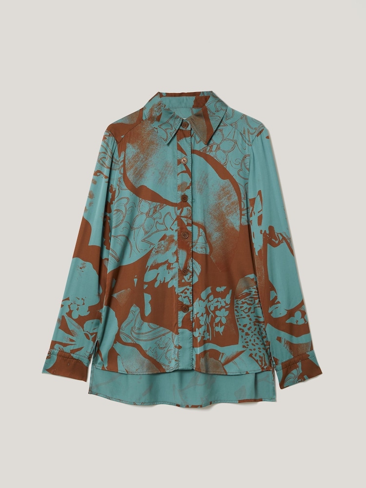 Jigsaw Blue Collage Stitch Detail Shirt - Image 7 of 7