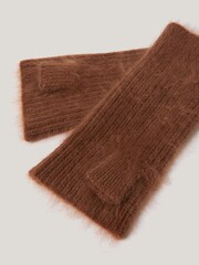 Jigsaw Orange Halo Cashmere Winter Mittens - Image 2 of 4