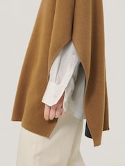 Jigsaw Brown Double Face Knit Poncho - Image 2 of 7