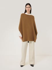 Jigsaw Brown Double Face Knit Poncho - Image 3 of 7