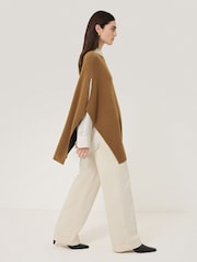 Jigsaw Brown Double Face Knit Poncho - Image 6 of 7