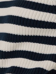 Jigsaw Blue Cotton Blend Stripe Jumper - Image 7 of 7