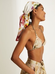 Reiss White Leila NYBG Silk Floral-Print Scarf - Image 4 of 7