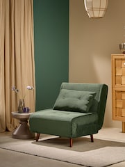 MADE.COM Olive Green Corduroy Haru Single 1 Seater Sofa Bed - Image 1 of 6