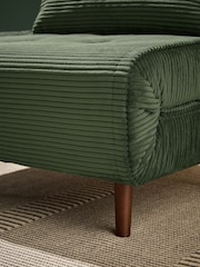 MADE.COM Olive Green Corduroy Haru Single 1 Seater Sofa Bed - Image 4 of 6