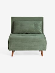 MADE.COM Olive Green Corduroy Haru Single 1 Seater Sofa Bed - Image 5 of 6