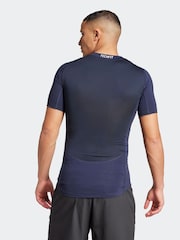 adidas Blue TECHFIT Compression Training T-Shirt - Image 2 of 6