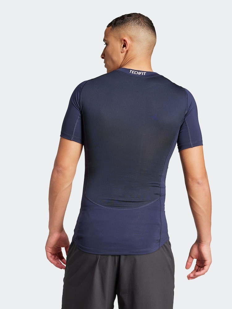 adidas Blue TECHFIT Compression Training T-Shirt - Image 2 of 6