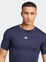 adidas Blue TECHFIT Compression Training T-Shirt - Image 4 of 6