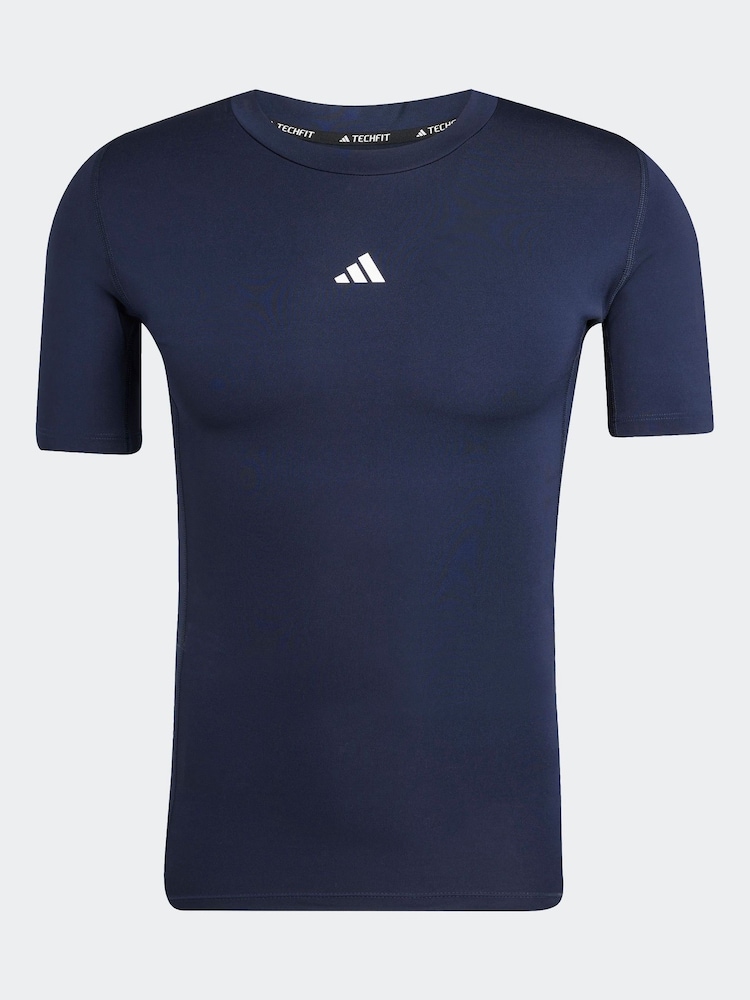 adidas Blue TECHFIT Compression Training T-Shirt - Image 6 of 6
