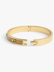 COACH Gold Tone Signature C Glitter Bangle Bracelet - Image 4 of 5
