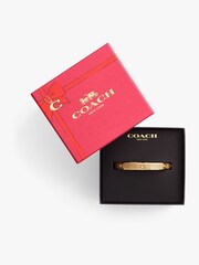 COACH Gold Tone Signature C Glitter Bangle Bracelet - Image 5 of 5