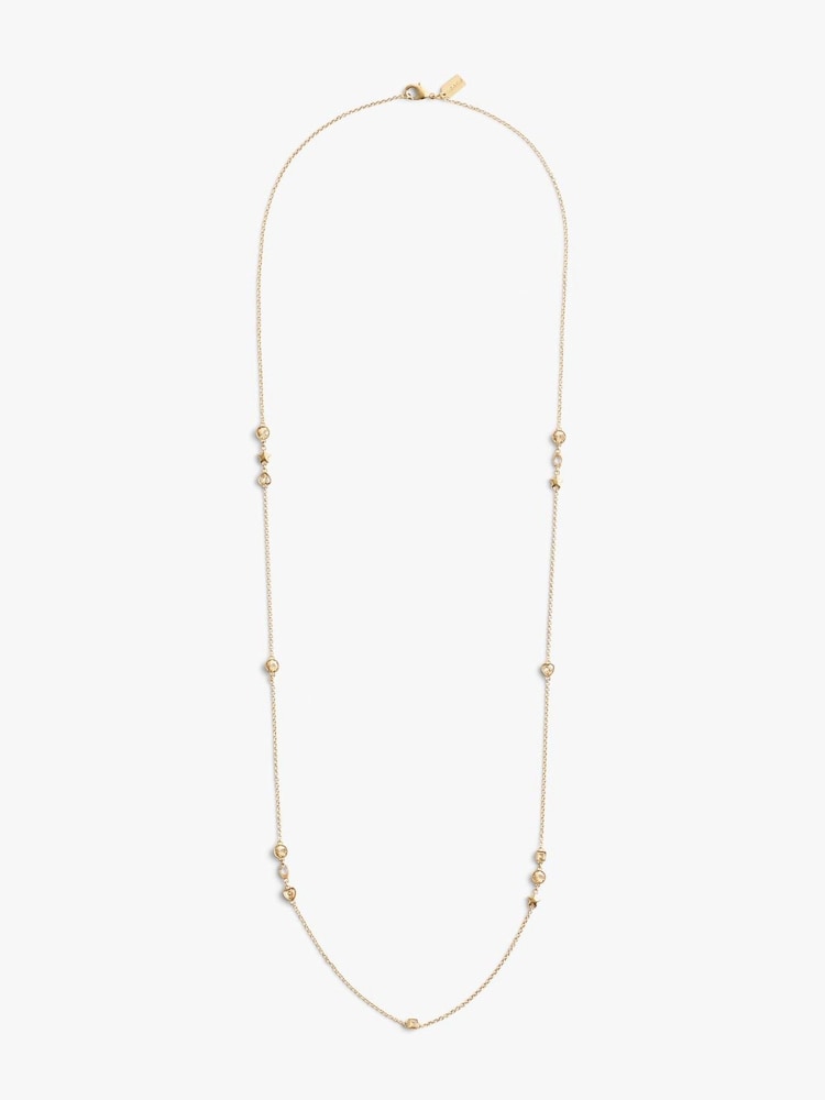 COACH Gold Tone Star Heart Station Necklace - Image 1 of 4