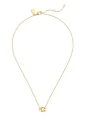 COACH Gold Tone Pearl Signature Pendant Necklace - Image 1 of 4