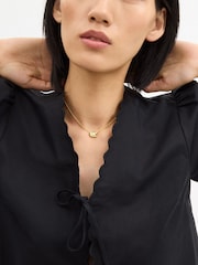 COACH Gold Tone Pearl Signature Pendant Necklace - Image 4 of 4