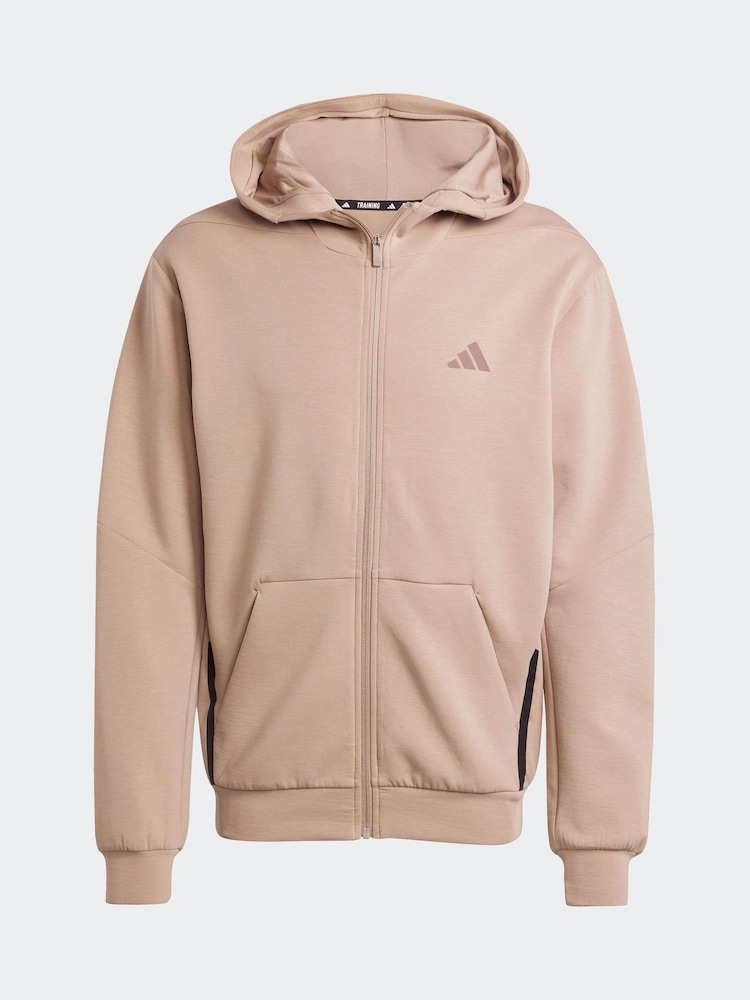 adidas Brown Designed for Training Full-Zip Track Jacket - Image 6 of 6