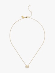 COACH Gold Tone Signature C Stone Pendant Necklace - Image 1 of 2