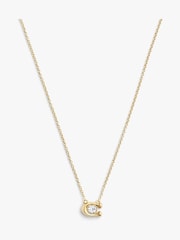 COACH Gold Tone Signature C Stone Pendant Necklace - Image 2 of 2