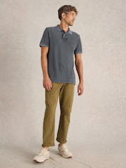White Stuff Black Utility 100% Cotton Polo Shirt - Image 1 of 5
