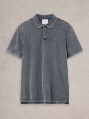 White Stuff Black Utility 100% Cotton Polo Shirt - Image 5 of 5
