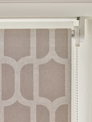 Mink Natural Geometric Print Ready Made Blackout Roller Blind - Image 3 of 6