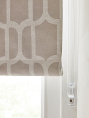 Mink Natural Geometric Print Ready Made Blackout Roller Blind - Image 5 of 6