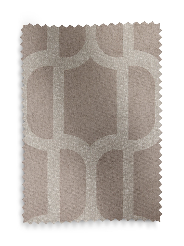 Mink Natural Geometric Print Ready Made Blackout Roller Blind - Image 6 of 6