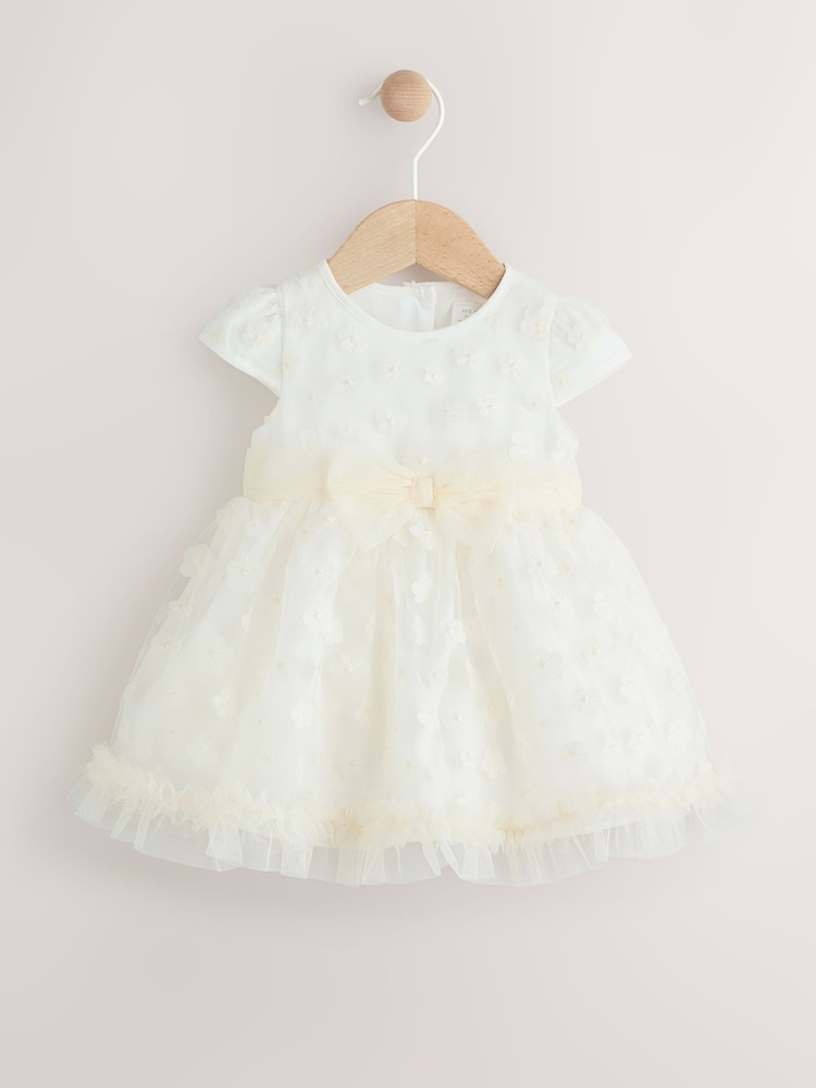 White 3D Flowers - Baby-Kleid für besondere Anlässe (0 M.–2 J.) - Bild 1 von 8 White 3D Flowers - Baby-Kleid für besondere Anlässe (0 M.–2 J.) - Bild 1 von 8