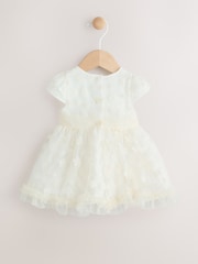 White 3D Flowers Baby Occasion Dress (0mths-2yrs) - Image 2 of 8