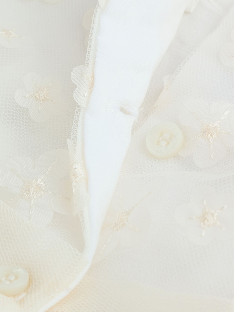 White 3D Flowers Baby Occasion Dress (0mths-2yrs) - Image 5 of 8