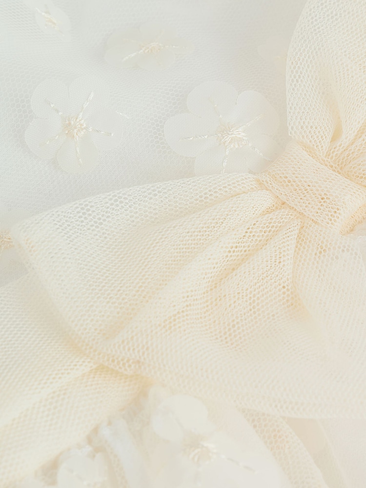 White 3D Flowers Baby Occasion Dress (0mths-2yrs) - Image 6 of 8