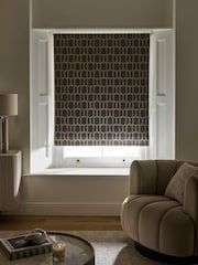 Bronze Geometric Print Ready Made Blackout Roller Blind - Image 2 of 6