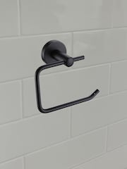 Showerdrape Set of 4 Black Modernity Robe Hook Toilet Roll Ring - Image 2 of 5