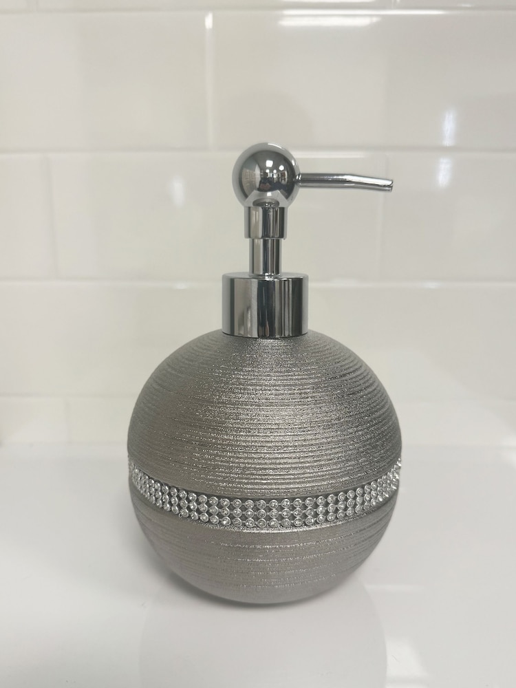 Showerdrape Silver Pzazz Diamante Bathroom Sink Liquid Soap Dispenser - Image 4 of 4 Showerdrape Silver Pzazz Diamante Bathroom Sink Liquid Soap Dispenser - Image 4 of 4
