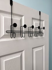 Showerdrape Black Moretti Over Door Storage Hooks - Image 1 of 3