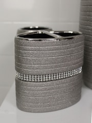 Showerdrape Silver Pzazz Diamante Bathroom Sink Toothbrush Holder - Image 1 of 3