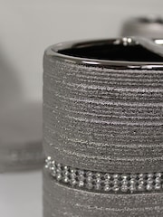 Showerdrape Silver Pzazz Diamante Bathroom Sink Toothbrush Holder - Image 2 of 3
