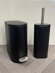 Showerdrape Black Fortuna 5L Soft Close Bathroom Pedal Bin and Toile Set - Image 1 of 6