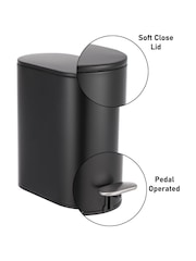 Showerdrape Black Fortuna 5L Soft Close Bathroom Pedal Bin and Toile Set - Image 6 of 6