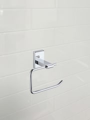 Showerdrape Set of 3 Silver Unity Robe Hook Toilet Roll Holder and T Ring - Image 2 of 4